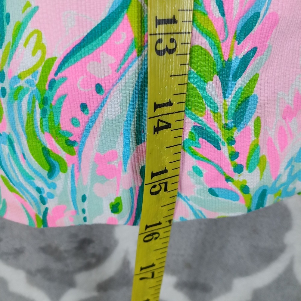 Lilly Pulitzer Skirt Skort Women Size 10 Pink Green Scalloped Hem Pockets Resort - Picture 7 of 14